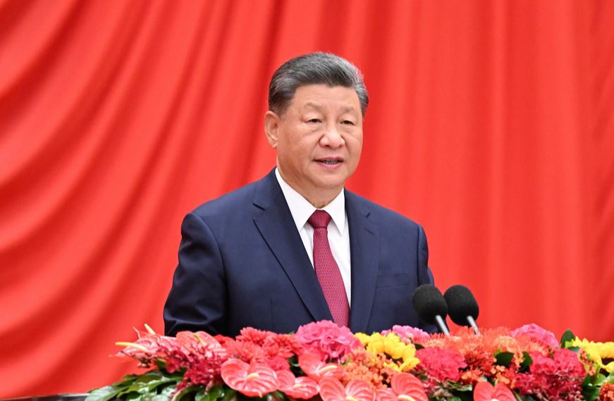 习近平等党和国家领导人出席庆祝中华人民共和国成立75周年招待会